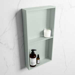 MONDIAZ EASY Nis 59,5x29,5cm in solid surface kleur Greey | Greey. 2 vakken geschikt voor in- of opbouw