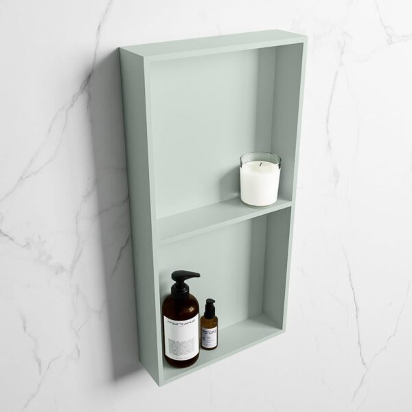 MONDIAZ EASY Nis 59,5x29,5cm in solid surface kleur Greey | Greey. 2 vakken geschikt voor in- of opbouw