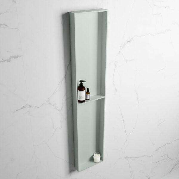 MONDIAZ EASY Nis 89,5x29,5cm in solid surface kleur Greey | Greey. 2 vakken geschikt voor in- of opbouw