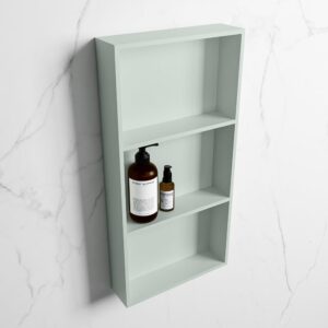 MONDIAZ EASY Nis 59,5x29,5cm in solid surface kleur Greey | Greey. 3 vakken geschikt voor in- of opbouw