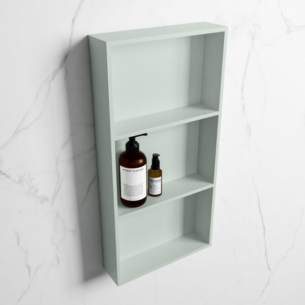MONDIAZ EASY Nis 59,5x29,5cm in solid surface kleur Greey | Greey. 3 vakken geschikt voor in- of opbouw