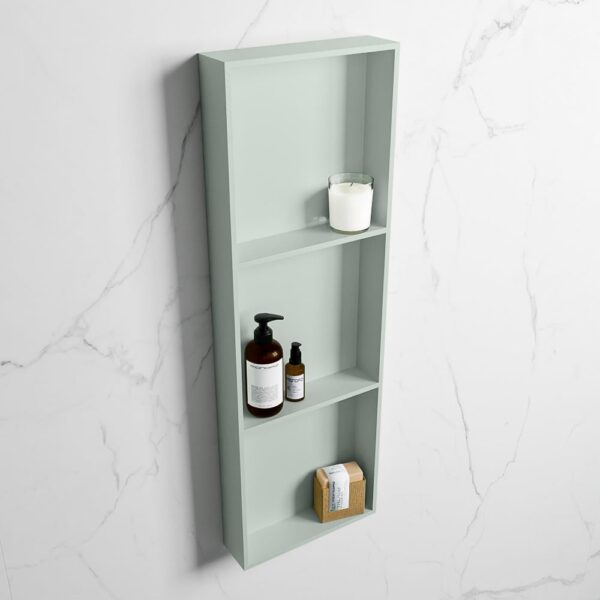 MONDIAZ EASY Nis 89,5x29,5cm in solid surface kleur Greey | Greey. 3 vakken geschikt voor in- of opbouw
