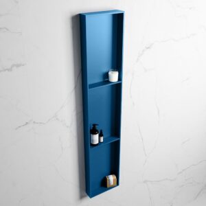 MONDIAZ EASY Nis 149,5x29,5cm in solid surface kleur Jeans | Jeans. 3 vakken geschikt voor in- of opbouw