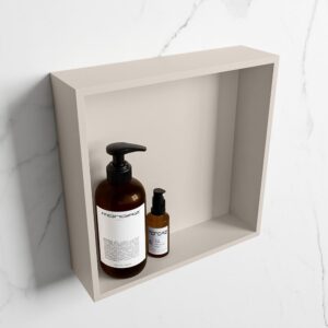 MONDIAZ EASY Nis 29,5x29,5cm in solid surface kleur Linen | Linen. 1 vak geschikt voor in- of opbouw
