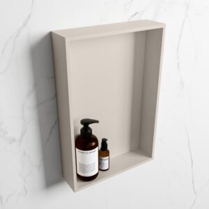 MONDIAZ EASY Nis 44,5x29,5cm in solid surface kleur Linen | Linen. 1 vak geschikt voor in- of opbouw