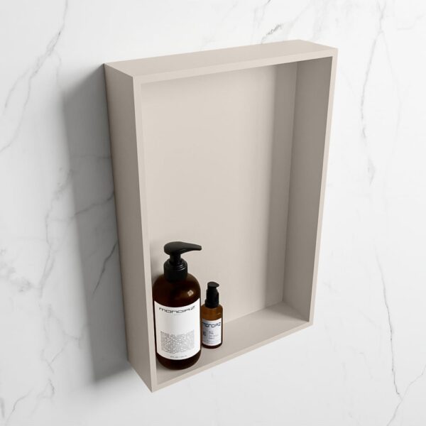 MONDIAZ EASY Nis 44,5x29,5cm in solid surface kleur Linen | Linen. 1 vak geschikt voor in- of opbouw