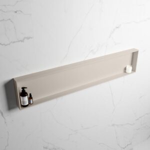 MONDIAZ EASY Nis 149,5x29,5cm in solid surface kleur Linen | Linen. 1 vak geschikt voor in- of opbouw