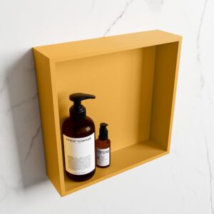 MONDIAZ EASY Nis 29,5x29,5cm in solid surface kleur Ocher | Ocher. 1 vak geschikt voor in- of opbouw