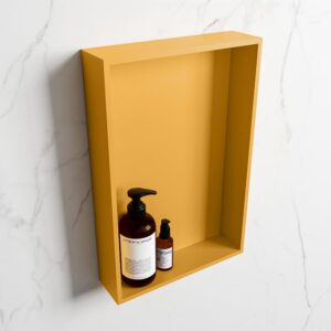 MONDIAZ EASY Nis 44,5x29,5cm in solid surface kleur Ocher | Ocher. 1 vak geschikt voor in- of opbouw