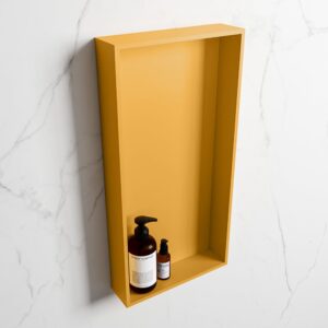 MONDIAZ EASY Nis 59,5x29,5cm in solid surface kleur Ocher | Ocher. 1 vak geschikt voor in- of opbouw