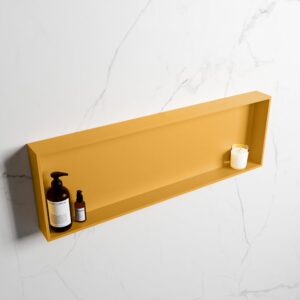 MONDIAZ EASY Nis 89,5x29,5cm in solid surface kleur Ocher | Ocher. 1 vak geschikt voor in- of opbouw