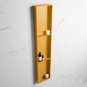 MONDIAZ EASY Nis 149,5x29,5cm in solid surface kleur Ocher | Ocher. 3 vakken geschikt voor in- of opbouw