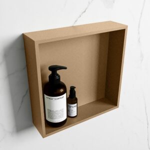 MONDIAZ EASY Nis 29,5x29,5cm in solid surface kleur Oro | Oro. 1 vak geschikt voor in- of opbouw