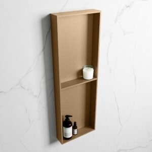 MONDIAZ EASY Nis 149,5x29,5cm in solid surface kleur Oro | Oro. 2 vakken geschikt voor in- of opbouw