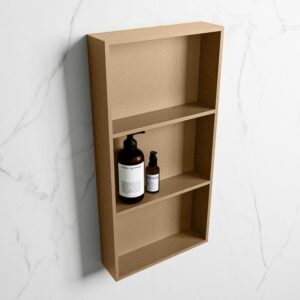 MONDIAZ EASY Nis 59,5x29,5cm in solid surface kleur Oro | Oro. 3 vakken geschikt voor in- of opbouw
