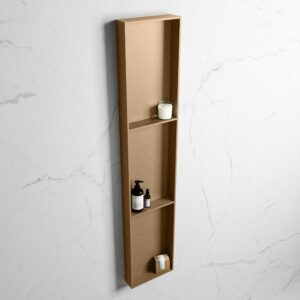 MONDIAZ EASY Nis 149,5x29,5cm in solid surface kleur Oro | Oro. 3 vakken geschikt voor in- of opbouw