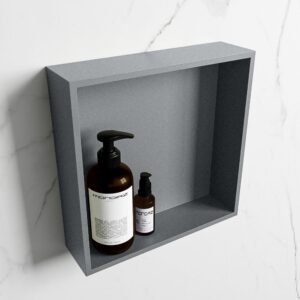 MONDIAZ EASY Nis 29,5x29,5cm in solid surface kleur Plata | Plata. 1 vak geschikt voor in- of opbouw