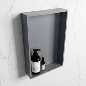 MONDIAZ EASY Nis 44,5x29,5cm in solid surface kleur Plata | Plata. 1 vak geschikt voor in- of opbouw