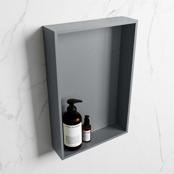 MONDIAZ EASY Nis 44,5x29,5cm in solid surface kleur Plata | Plata. 1 vak geschikt voor in- of opbouw