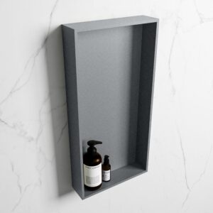 MONDIAZ EASY Nis 59,5x29,5cm in solid surface kleur Plata | Plata. 1 vak geschikt voor in- of opbouw