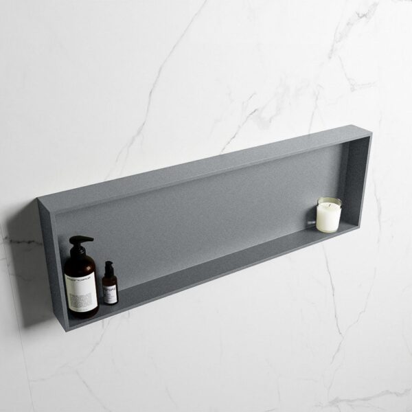 MONDIAZ EASY Nis 89,5x29,5cm in solid surface kleur Plata | Plata. 1 vak geschikt voor in- of opbouw