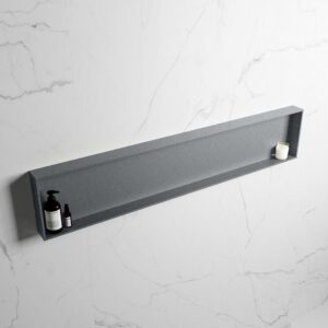 MONDIAZ EASY Nis 149,5x29,5cm in solid surface kleur Plata | Plata. 1 vak geschikt voor in- of opbouw