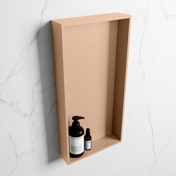 MONDIAZ EASY Nis 59,5x29,5cm in solid surface kleur Rosee | Rosee. 1 vak geschikt voor in- of opbouw