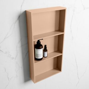 MONDIAZ EASY Nis 59,5x29,5cm in solid surface kleur Rosee | Rosee. 3 vakken geschikt voor in- of opbouw