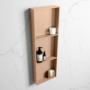 MONDIAZ EASY Nis 89,5x29,5cm in solid surface kleur Rosee | Rosee. 3 vakken geschikt voor in- of opbouw