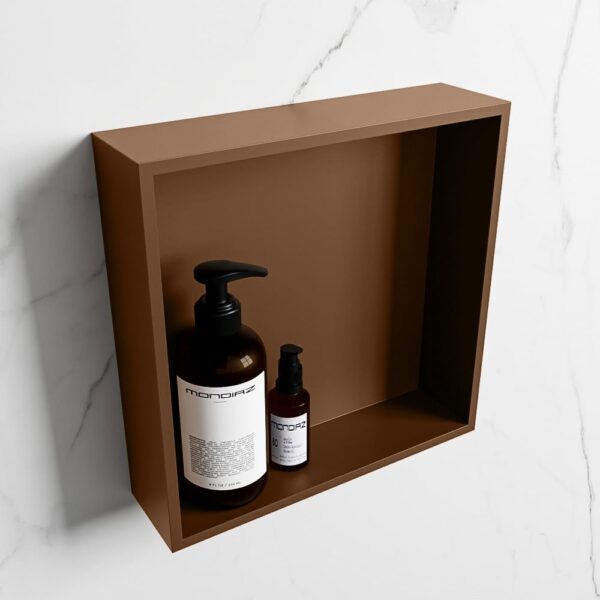 MONDIAZ EASY Nis 29,5x29,5cm in solid surface kleur Rust | Rust. 1 vak geschikt voor in- of opbouw