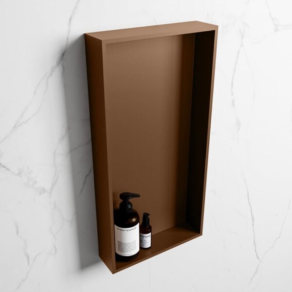 MONDIAZ EASY Nis 59,5x29,5cm in solid surface kleur Rust | Rust. 1 vak geschikt voor in- of opbouw