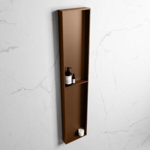 MONDIAZ EASY Nis 89,5x29,5cm in solid surface kleur Rust | Rust. 2 vakken geschikt voor in- of opbouw