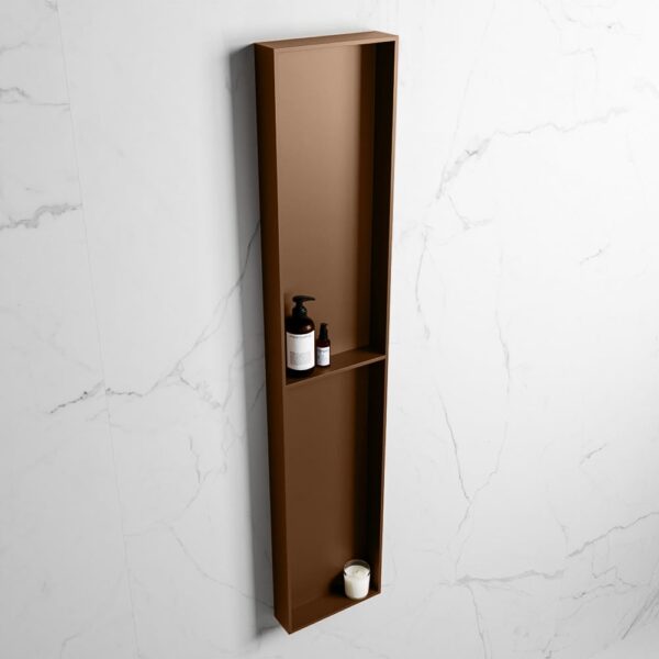 MONDIAZ EASY Nis 89,5x29,5cm in solid surface kleur Rust | Rust. 2 vakken geschikt voor in- of opbouw