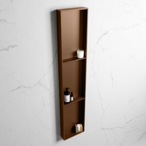 MONDIAZ EASY Nis 149,5x29,5cm in solid surface kleur Rust | Rust. 3 vakken geschikt voor in- of opbouw
