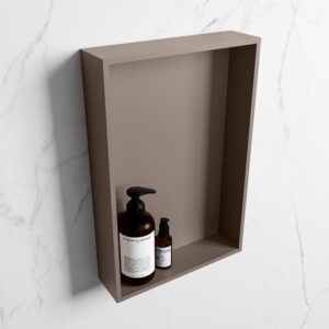 MONDIAZ EASY Nis 44,5x29,5cm in solid surface kleur Smoke | Smoke. 1 vak geschikt voor in- of opbouw