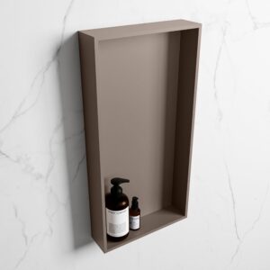 MONDIAZ EASY Nis 59,5x29,5cm in solid surface kleur Smoke | Smoke. 1 vak geschikt voor in- of opbouw