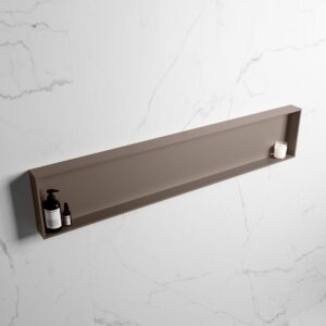 MONDIAZ EASY Nis 149,5x29,5cm in solid surface kleur Smoke | Smoke. 1 vak geschikt voor in- of opbouw