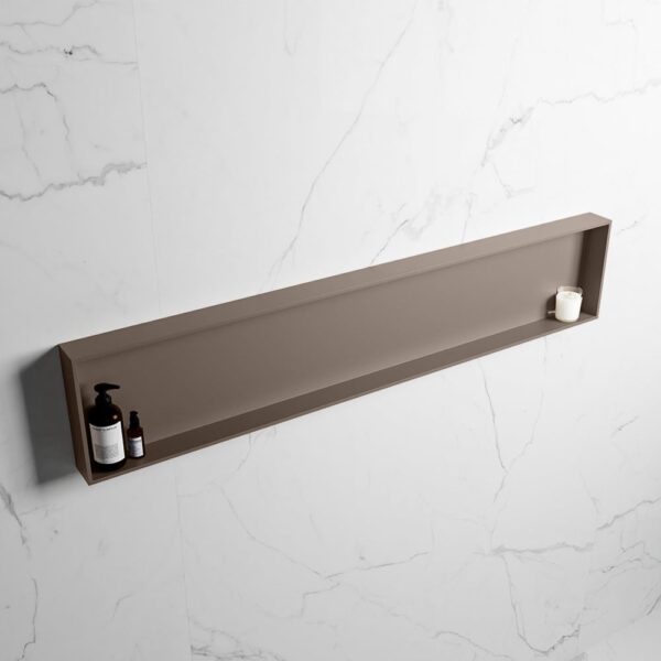 MONDIAZ EASY Nis 149,5x29,5cm in solid surface kleur Smoke | Smoke. 1 vak geschikt voor in- of opbouw