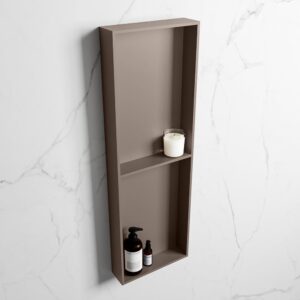 MONDIAZ EASY Nis 149,5x29,5cm in solid surface kleur Smoke | Smoke. 2 vakken geschikt voor in- of opbouw