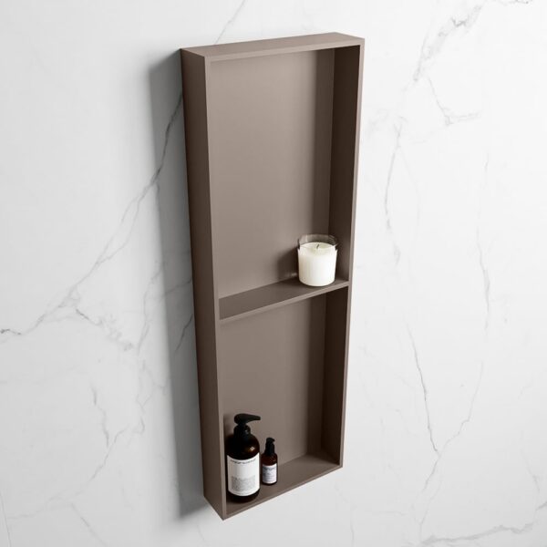 MONDIAZ EASY Nis 149,5x29,5cm in solid surface kleur Smoke | Smoke. 2 vakken geschikt voor in- of opbouw
