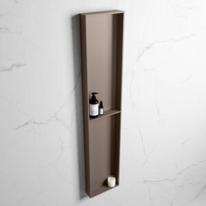 MONDIAZ EASY Nis 89,5x29,5cm in solid surface kleur Smoke | Smoke. 2 vakken geschikt voor in- of opbouw