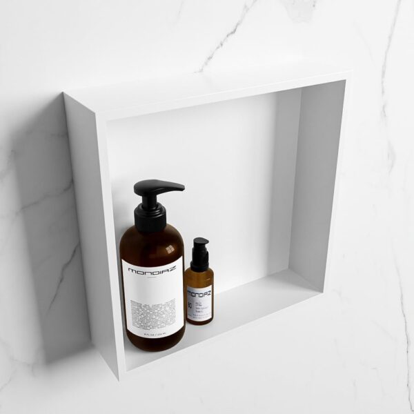MONDIAZ EASY Nis 29,5x29,5cm in solid surface kleur Talc | Talc. 1 vak geschikt voor in- of opbouw