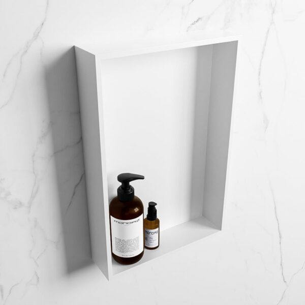 MONDIAZ EASY Nis 44,5x29,5cm in solid surface kleur Talc | Talc. 1 vak geschikt voor in- of opbouw