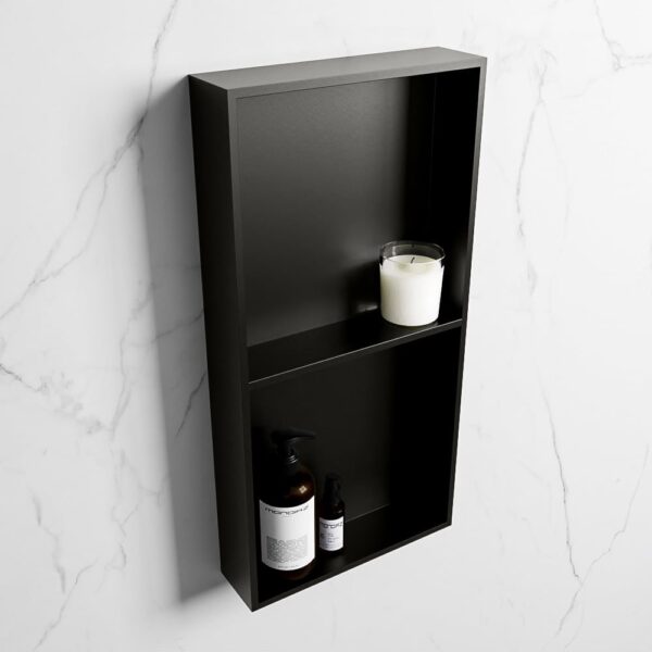 MONDIAZ EASY Nis 59,5x29,5cm in solid surface kleur Urban | Urban. 2 vakken geschikt voor in- of opbouw