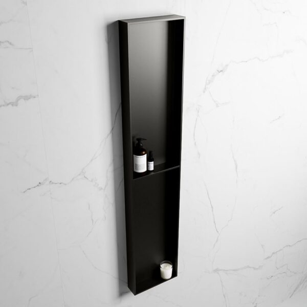 MONDIAZ EASY Nis 89,5x29,5cm in solid surface kleur Urban | Urban. 2 vakken geschikt voor in- of opbouw