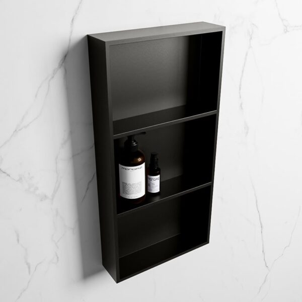 MONDIAZ EASY Nis 59,5x29,5cm in solid surface kleur Urban | Urban. 3 vakken geschikt voor in- of opbouw