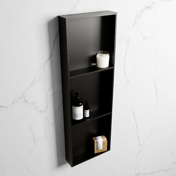 MONDIAZ EASY Nis 89,5x29,5cm in solid surface kleur Urban | Urban. 3 vakken geschikt voor in- of opbouw