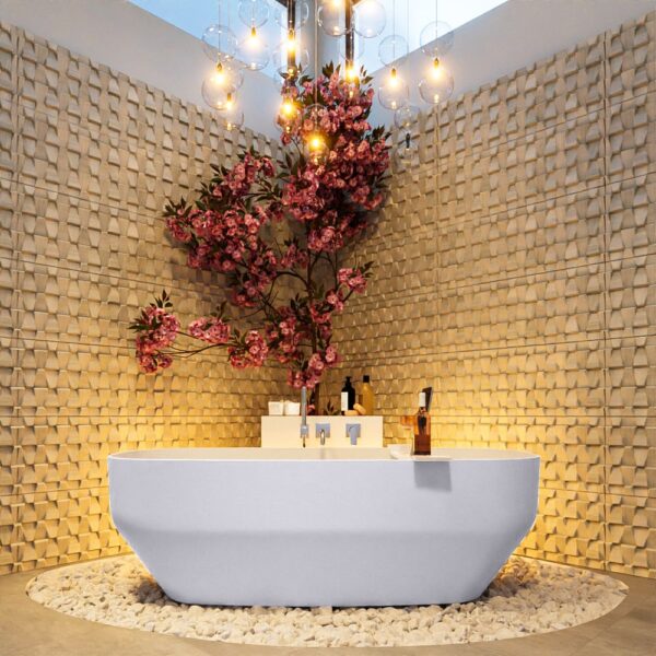 MONDIAZ STONE vrijstaand bad 170x75cm kleur Cale / Talc