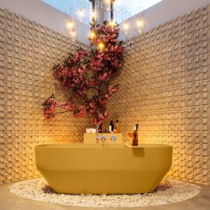 MONDIAZ STONE vrijstaand bad 170x75cm kleur Ocher / Ocher