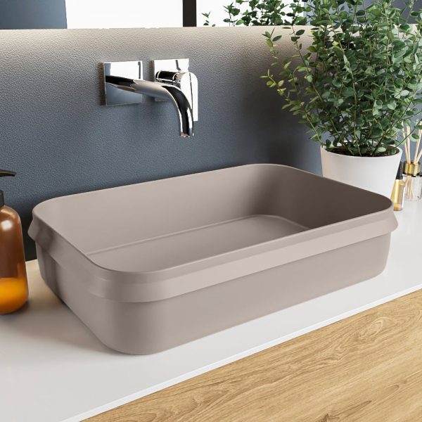 MONDIAZ ARVO Waskom solid surface 55cm kleur Smoke / Smoke